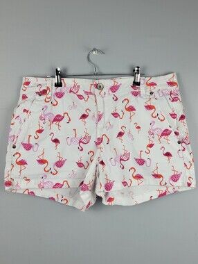 Union Bay Size 13 Anika Flamingo Print Chino Shorts